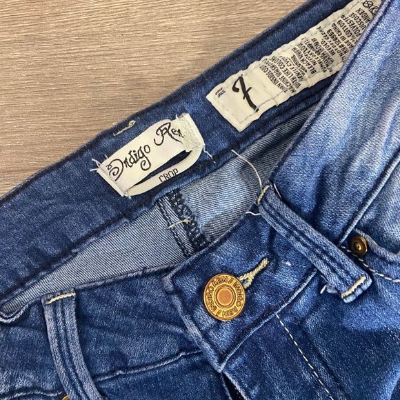 Indigo Rein Juniors Embroidered Cuffed Skinny Jean Size 7 Juniors - Picture 3 of 7